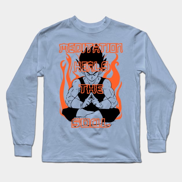 “Meditation and Spiritual Struggle” Long Sleeve T-Shirt by wisscreation